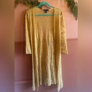 Yellow Lace Kimono Cardigan Size M